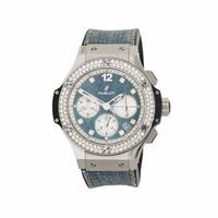 HUBLOT, 'BIG BANG' LIMITED EDITION 'JEANS' CHRONOGRAPH WATCH WITH DATE AND DIAMONDS