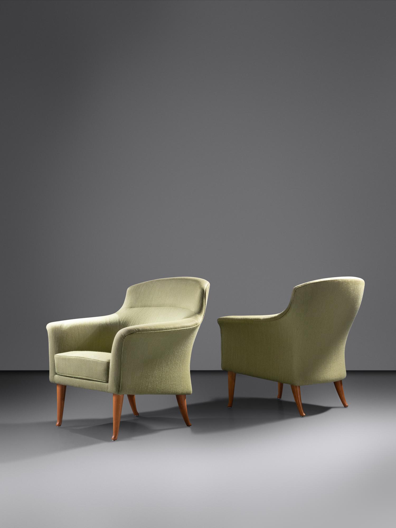 Pair of Lounge Chairs, from the 'Triva-Series', c. 1958 Nordiska Kompaniets, Sweden