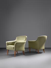 Pair of Lounge Chairs, from the 'Triva-Series', c. 1958 Nordiska Kompaniets, Sweden