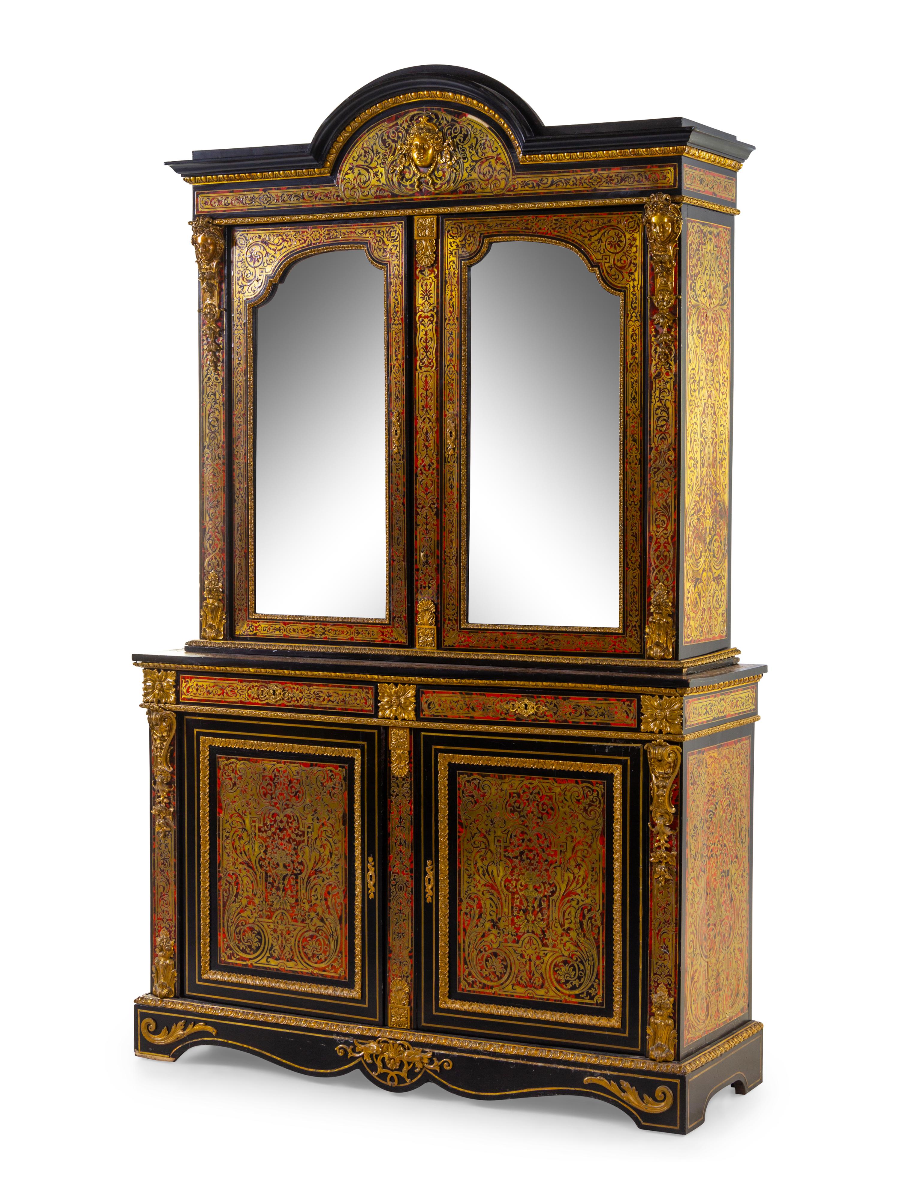 A Louis XIV Style Gilt Bronze Mounted Boulle Marquetry Cabinet