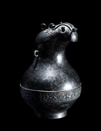 A Chinese Archaistic Bronze Animal-Form Wine Vessel