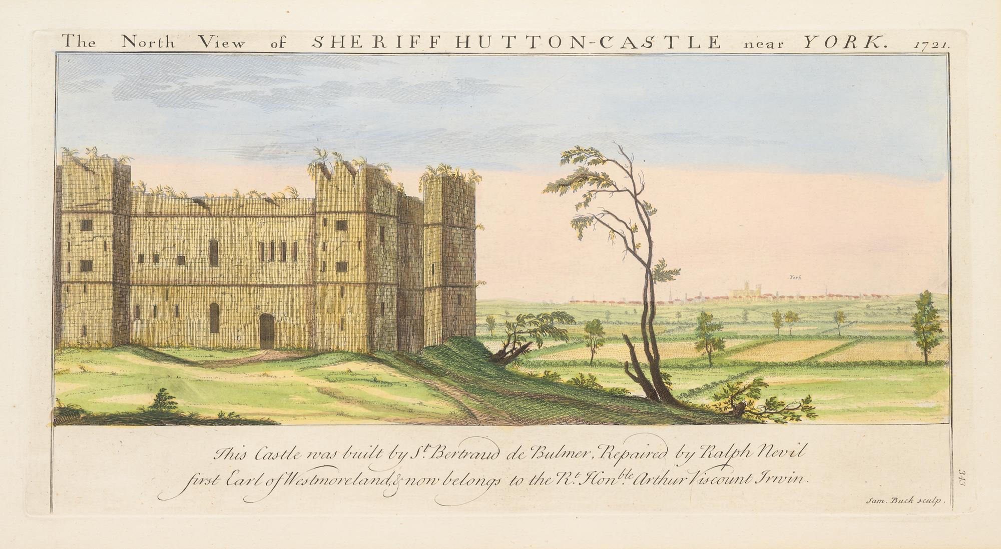A Set of Eight English Architectural Engravings with Hand-Coloring