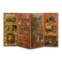 A Victorian Decoupage Four-Panel Floor Screen