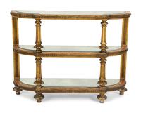 An Italian Carved and Painted Three Tier Etagere Console