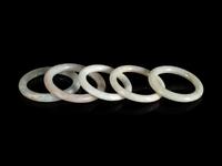 Five Chinese Hardstone Bangles