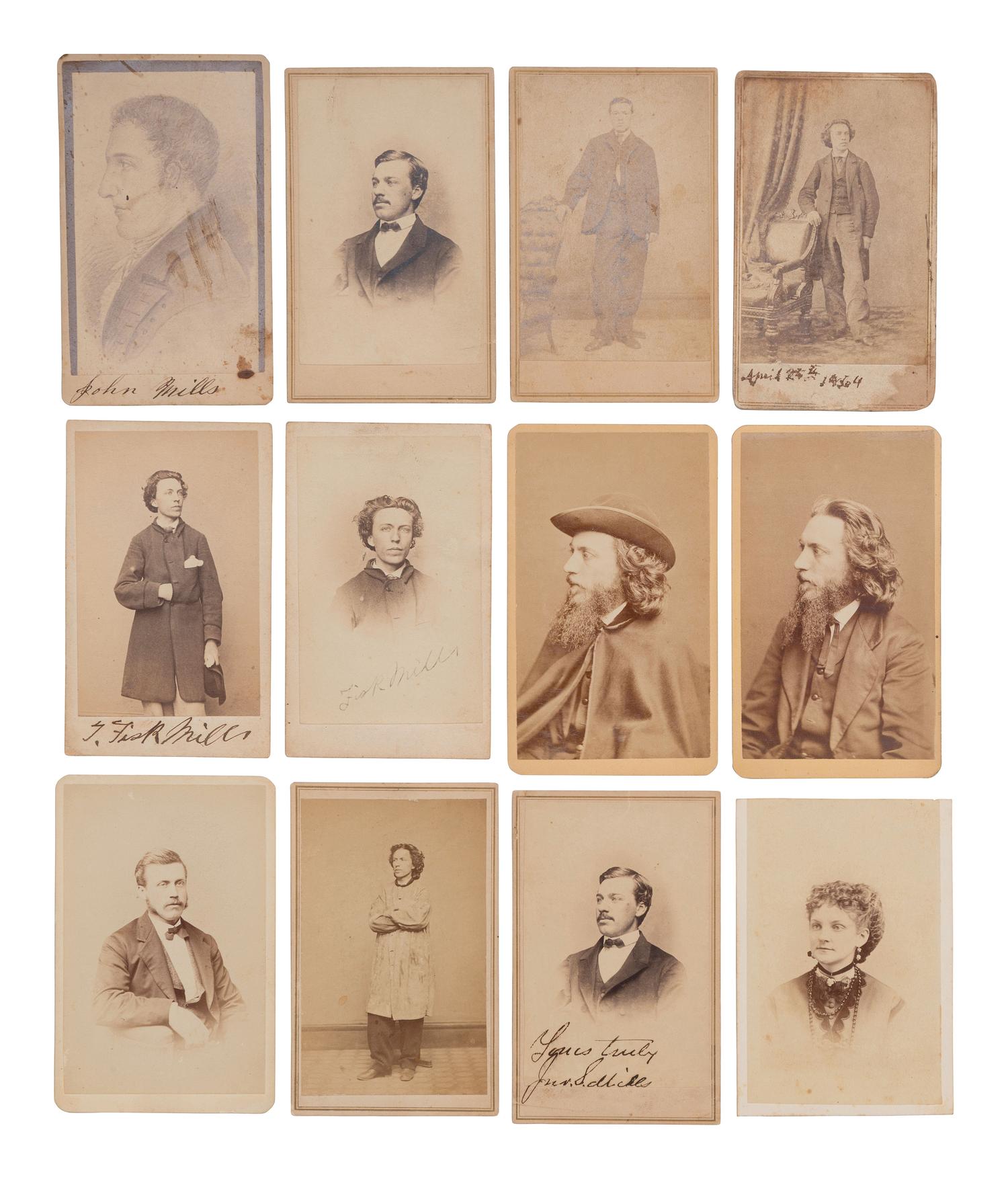 [EARLY PHOTOGRAPHY]. CDV album containing portraits of American sculptor Clark Mills' family, incl. T. Fisk Mills.
