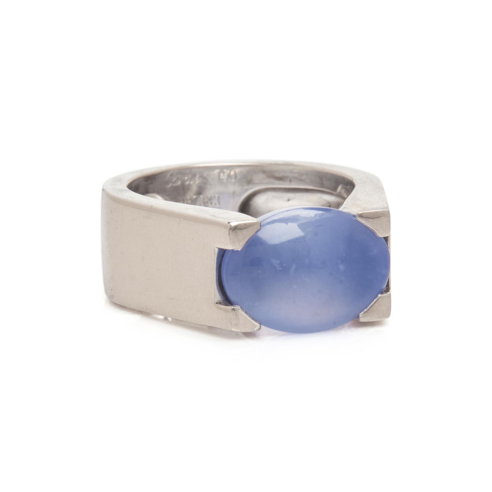 CARTIER, WHITE GOLD AND CHALCEDONY 'TANKISSINE CHEVALIER' RING