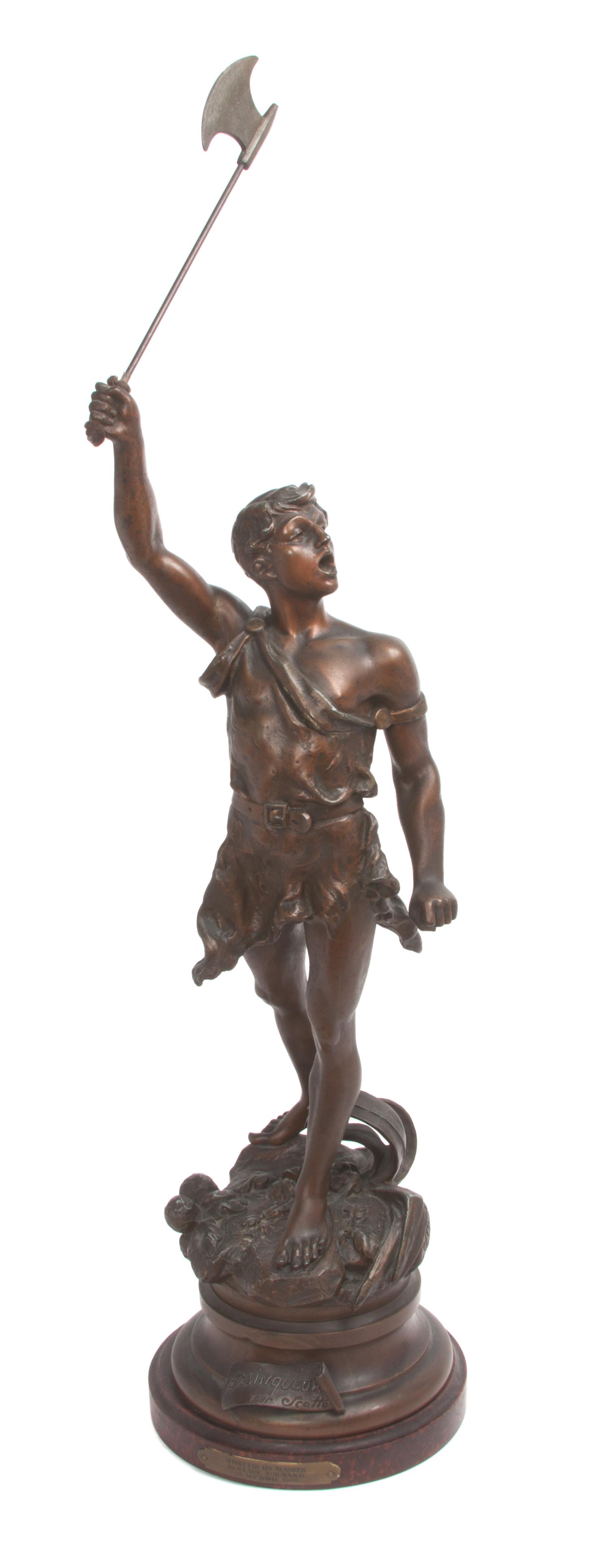 A French Cast Metal Figure Height 36 inches. — SCOTTE (20th Century)