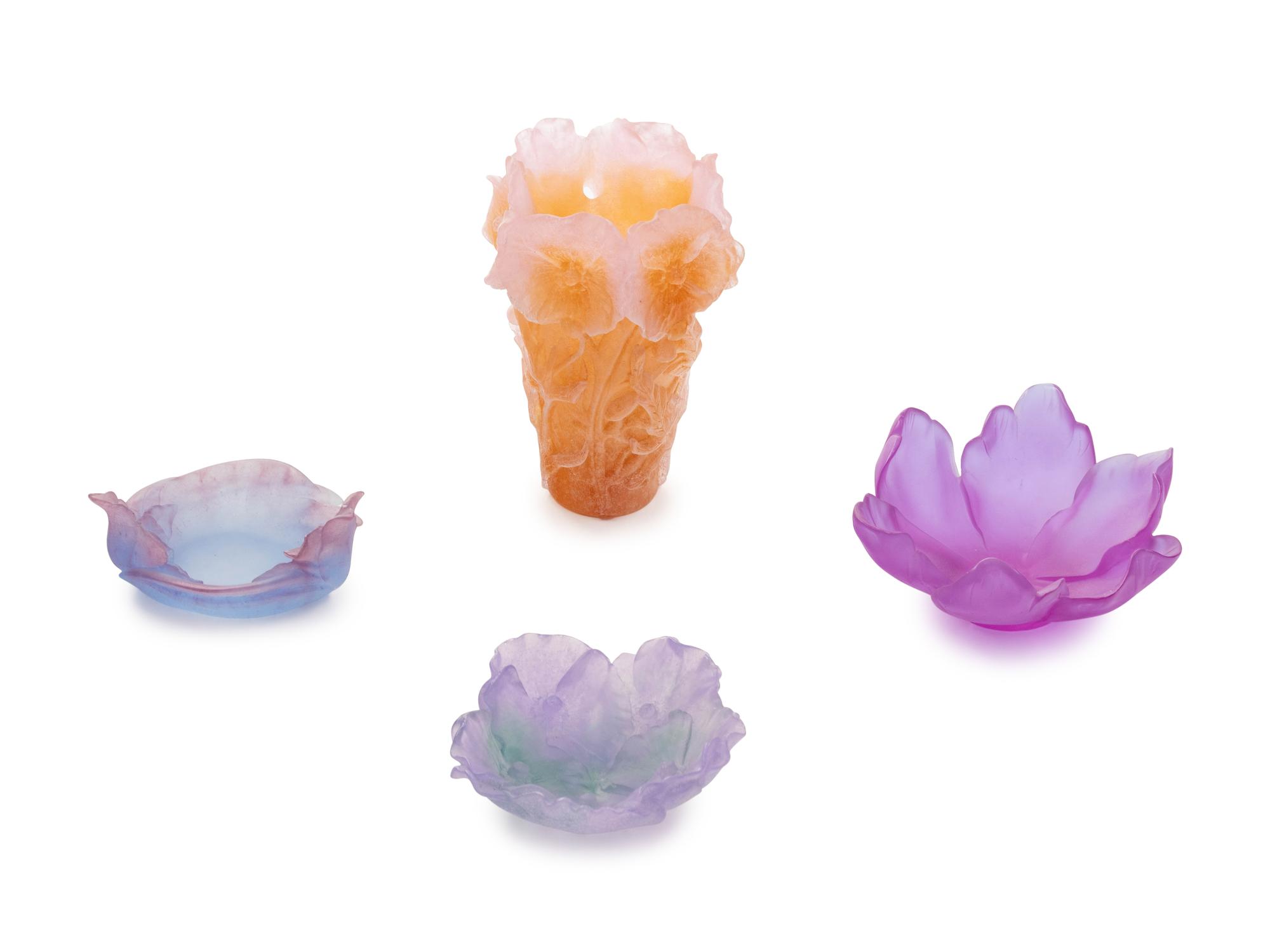 Four Daum Glass Articles