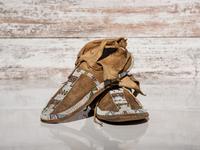 Central Plains Beaded Buffalo Hide Moccasins