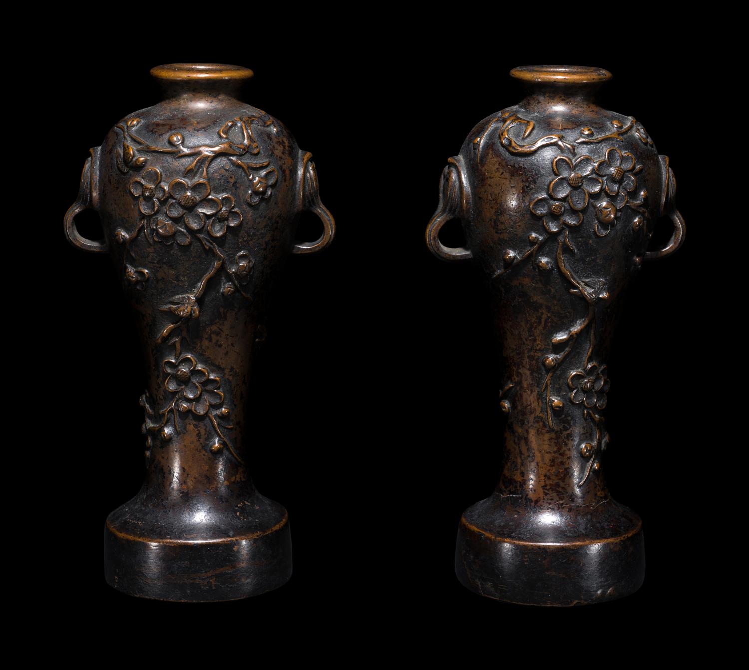 A Pair of Chinese Bronze Vases