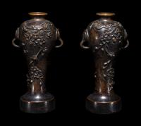 A Pair of Chinese Bronze Vases