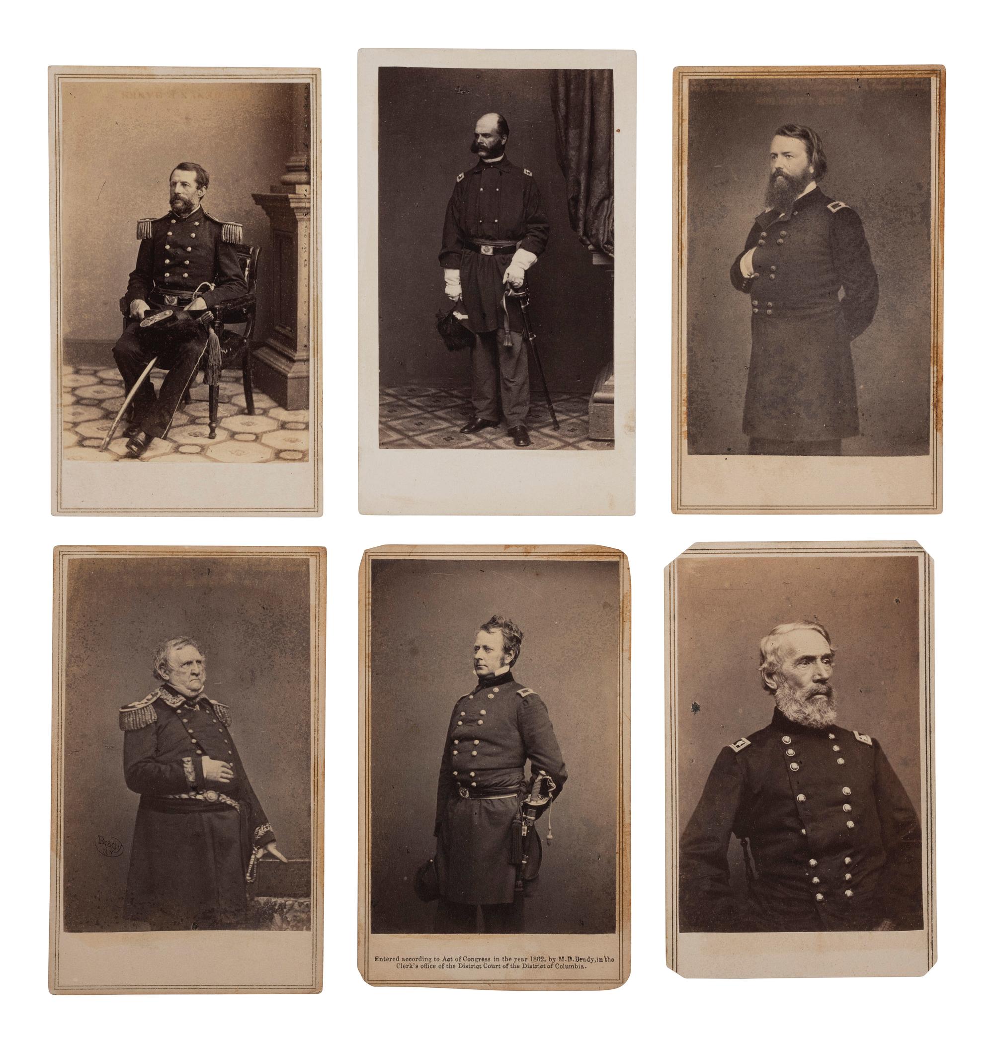 [CIVIL WAR]. A group of 25 CDVs of Union generals, many from the Army of the Potomac, incl. SICKLES, HANCOCK, BIRNEY, FRANKLIN, and STONEMAN.