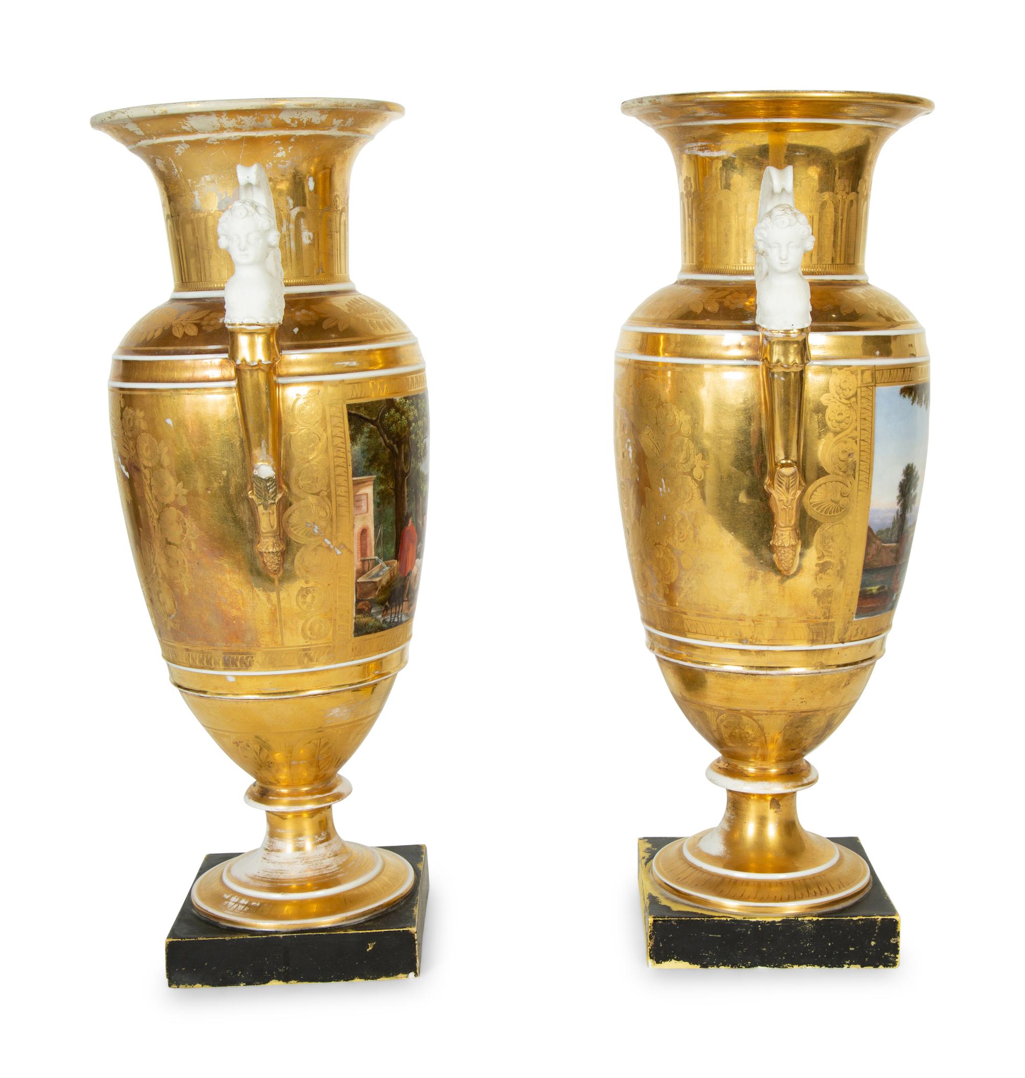 A Pair of Paris Porcelain Vases