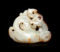 A White and Russet Carving of Phoenix