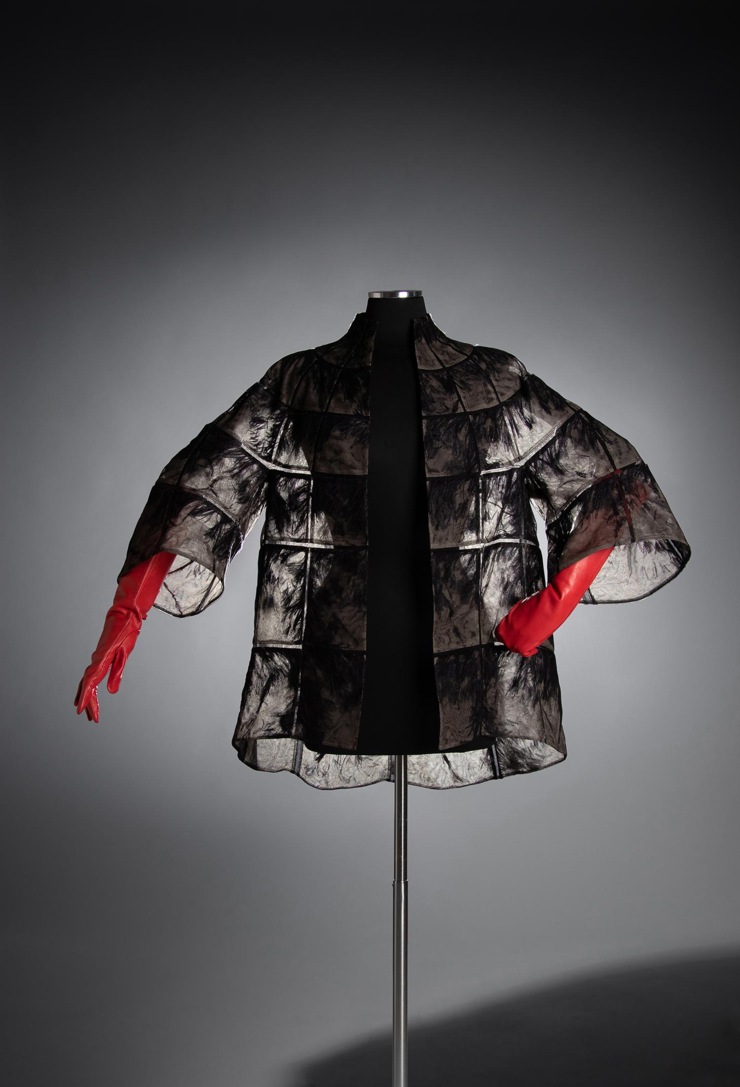 Chado Ralph Rucci Net-Encased Ostrich Feather Jacket