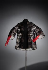 Chado Ralph Rucci Net-Encased Ostrich Feather Jacket