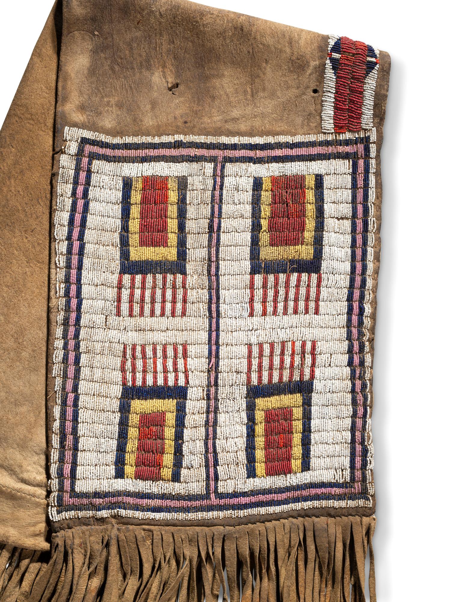 Cheyenne Beaded Buffalo Hide Saddle Bags