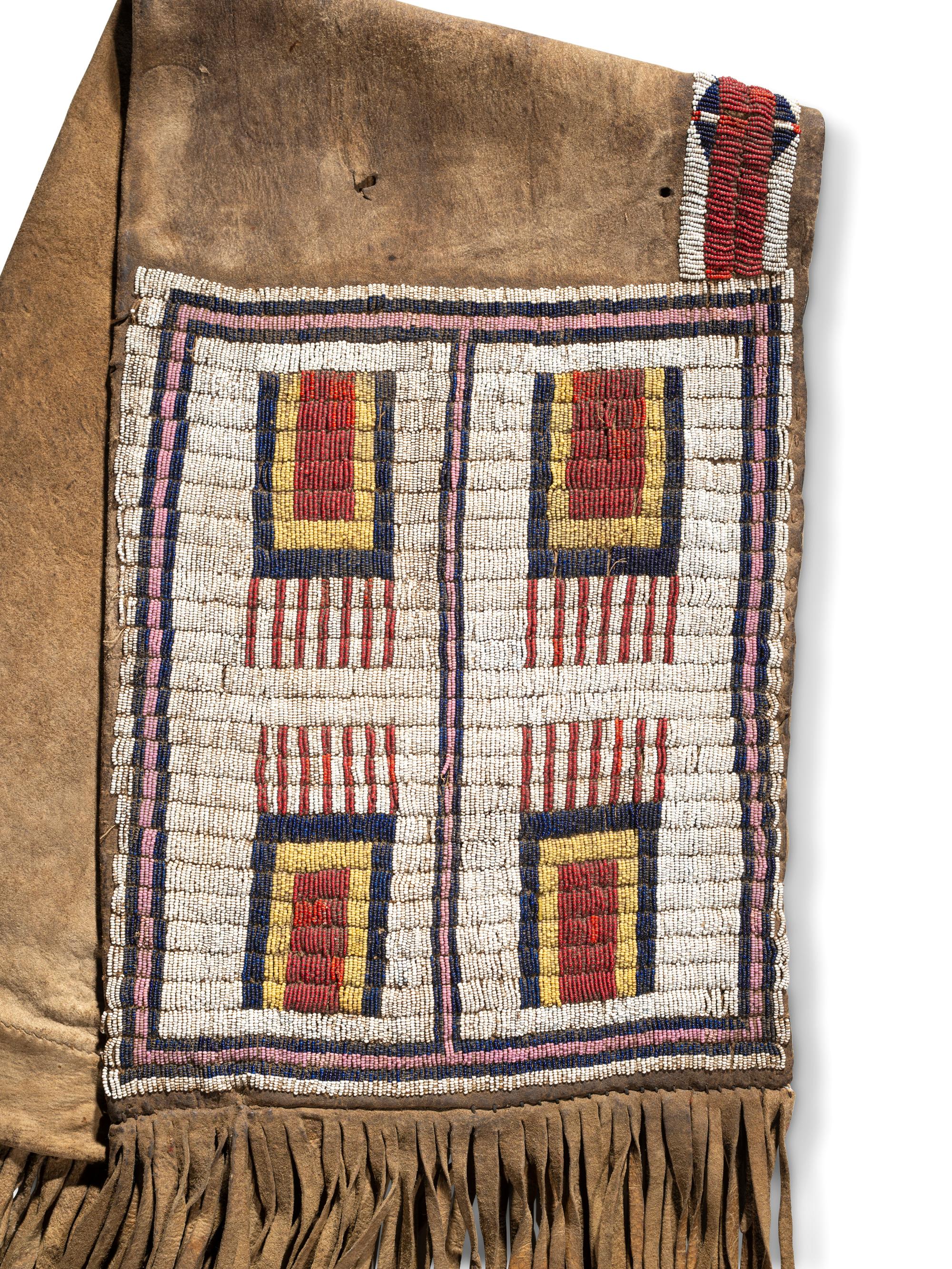 Cheyenne Beaded Buffalo Hide Saddle Bags