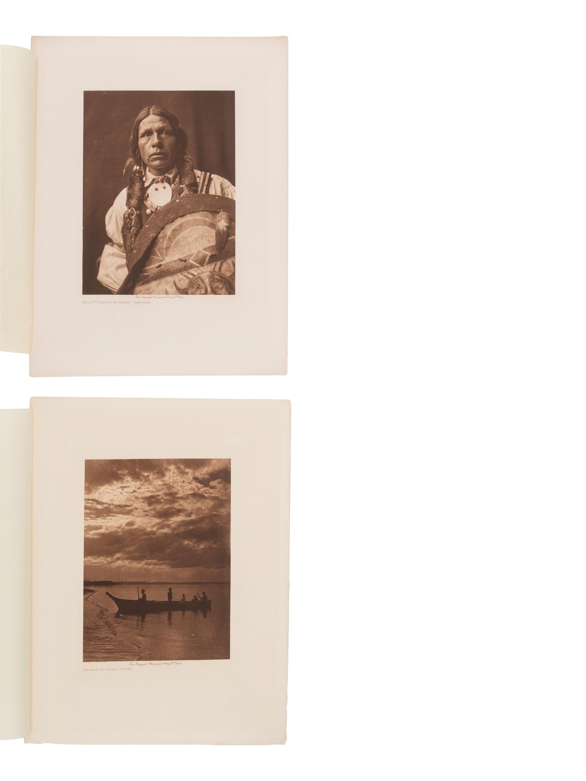 CURTIS, Edward S., photographer. 51 volume photogravures of Native American subjects.