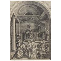 Albrecht Dürer (German, 1471–1528) — Christ Among the Doctors (from Life of the Virgin ), ca. 1503