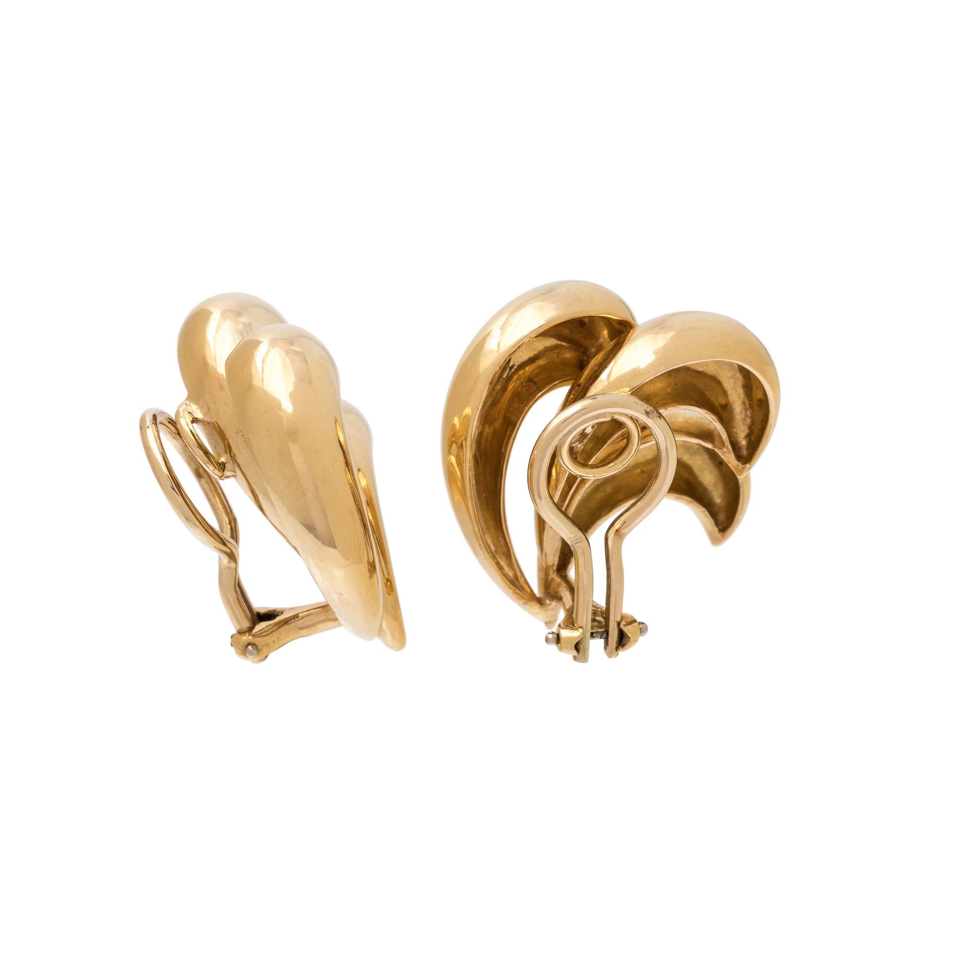 YELLOW GOLD EARCLIPS