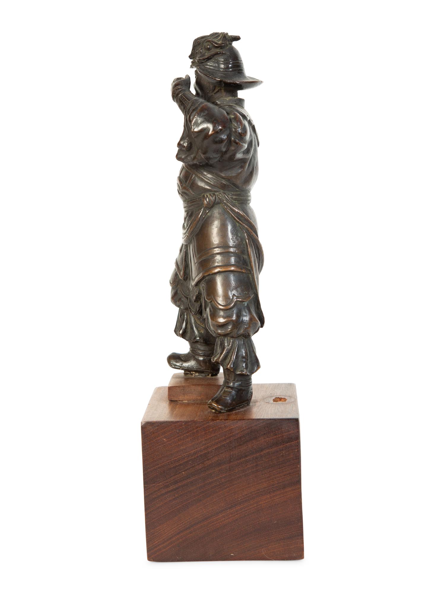 A Japanese Bronze Figure of a Samurai Warrior — 19th Century