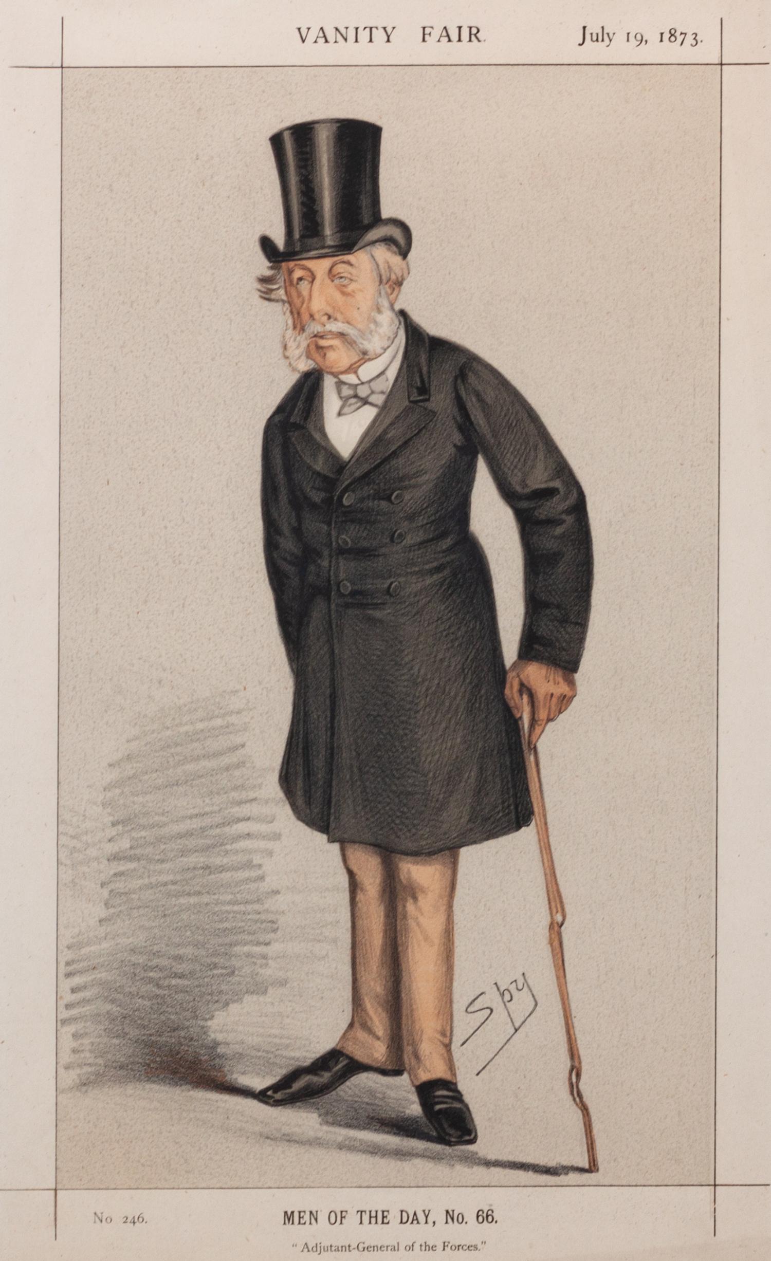 A Group of Five Handcolored Engravings from Vanity Fair Largest: 14 x 8 3/4 inches.