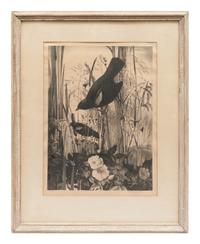 A group of five prints ( Memory , 1971; Four Chickadees , 1956; Little Friends , 1972; Red-Winged Black Birds , 1946; The Matriarch, Owl )