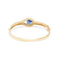 BOODLE & DUNTHORNE, YELLOW GOLD, SAPPHIRE, AND DIAMOND BANGLE BRACELET