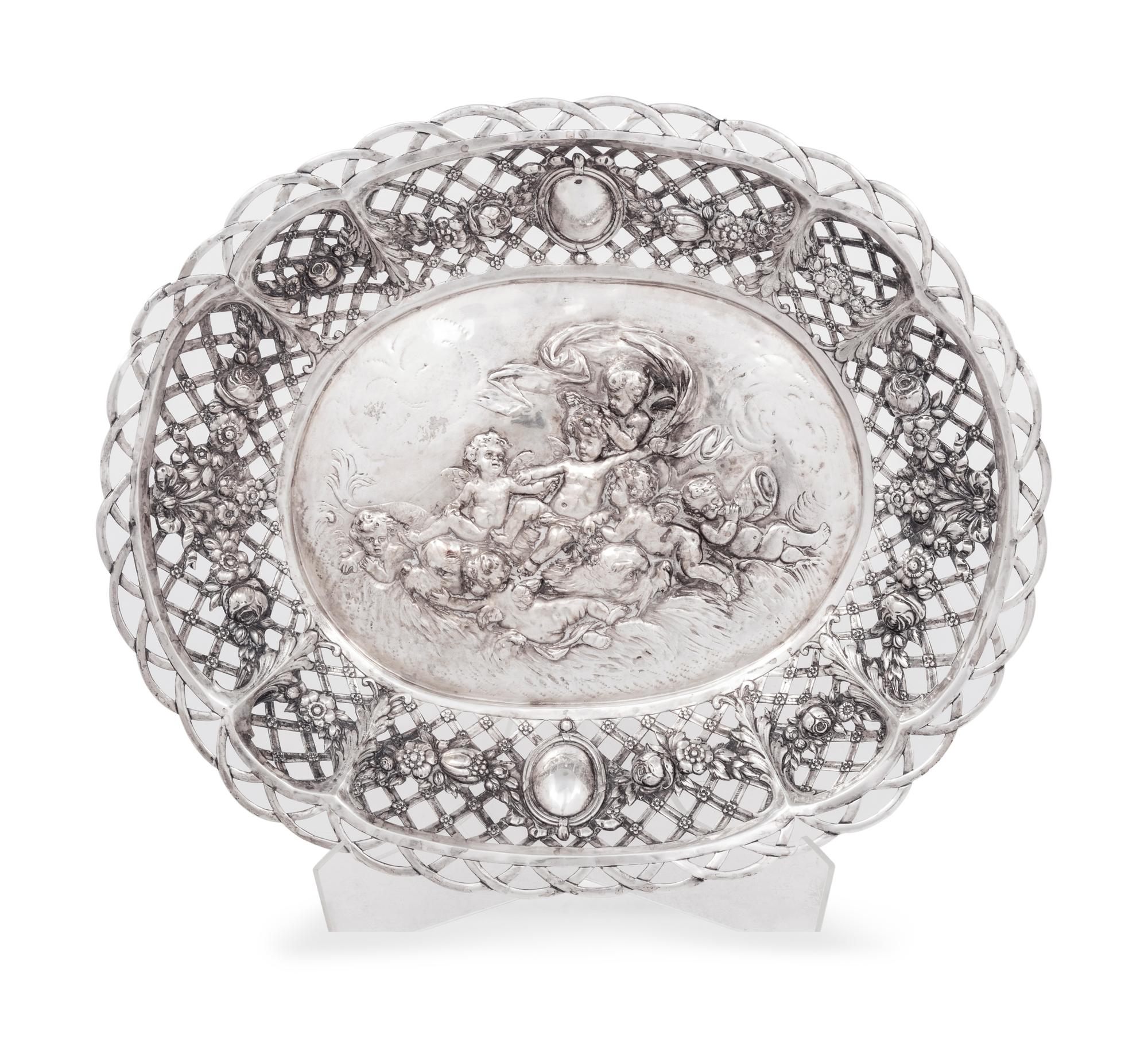 A Dutch or German Silver Basket