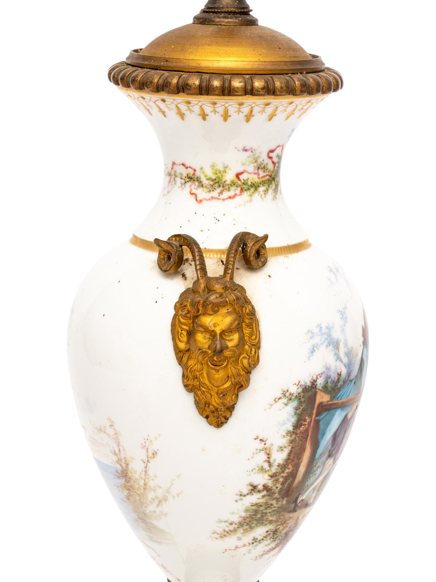 A Gilt Bronze Mounted Sèvres Style Porcelain Vase Mounted as a Lamp