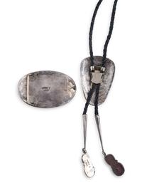 Sterling Silver and Turquoise Serpent Belt Buckle and Bolo Set