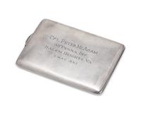 A Sterling Silver Commemorative Cigarette Case Presented to Corporal Peter McAdams