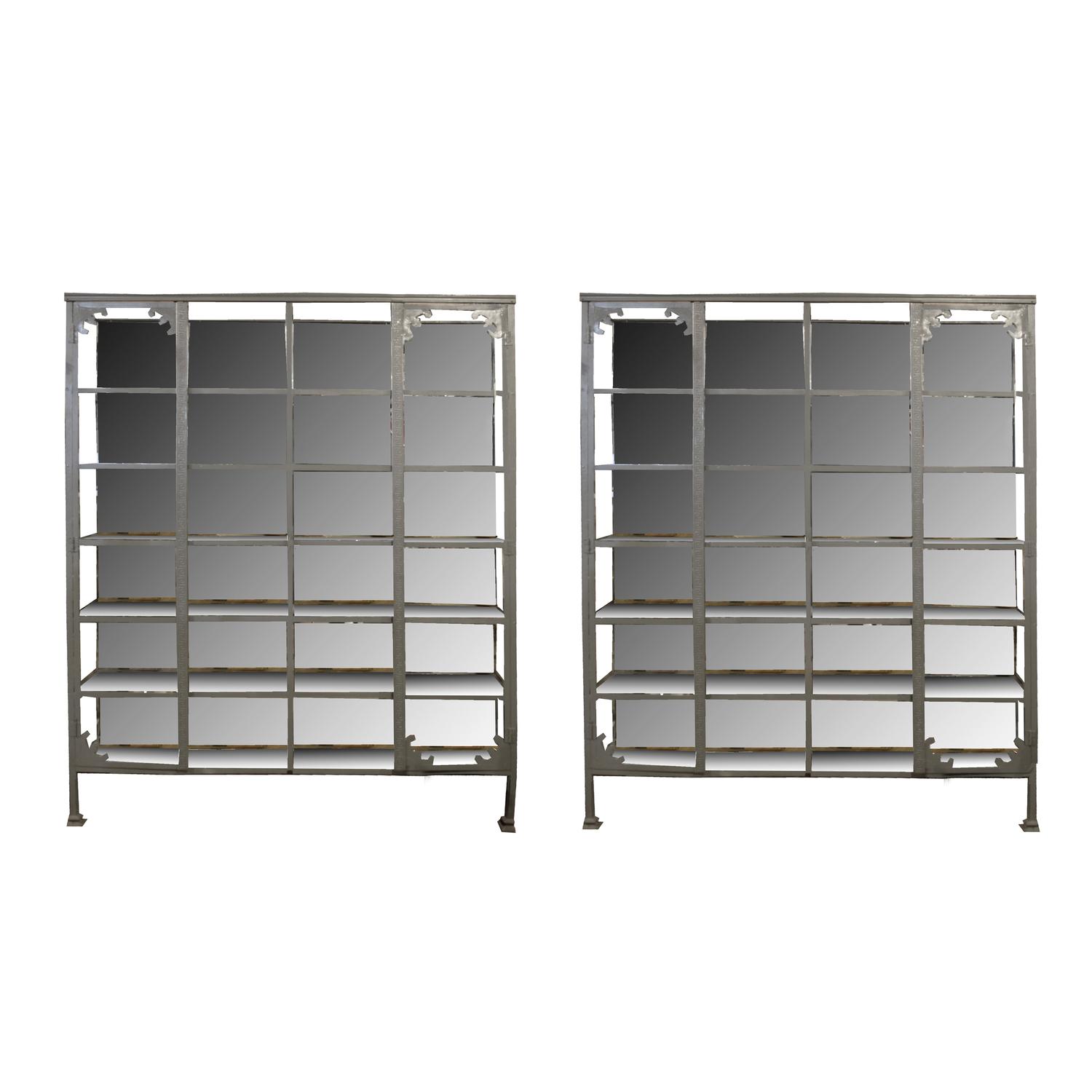 A Pair of Glass and Steel Showcases from the University of Buenos Aires 78.5" W x 15.5" D x 95" H — Argentina, 20th Century
