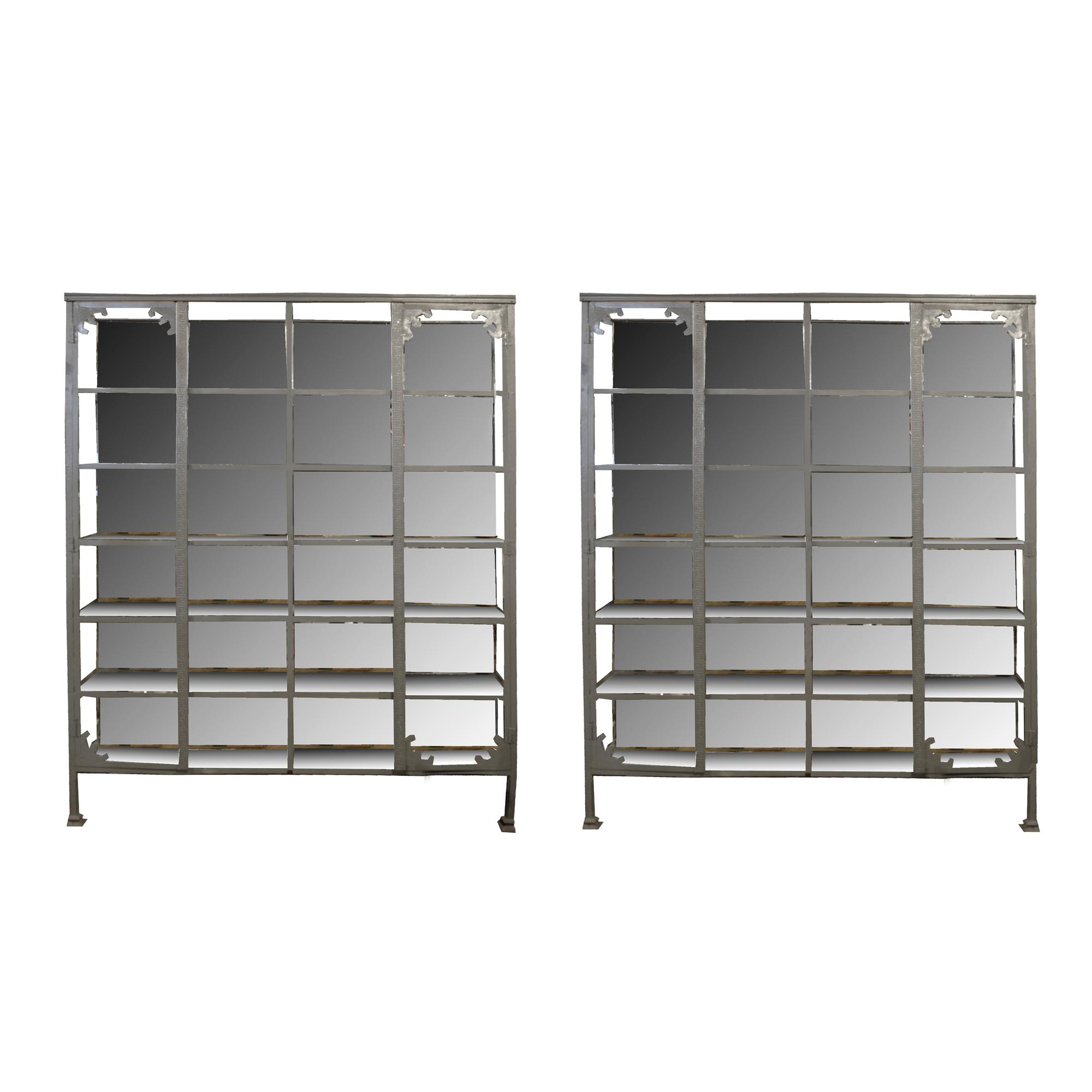 A Pair of Glass and Steel Showcases from the University of Buenos Aires 78.5" W x 15.5" D x 95" H — Argentina, 20th Century