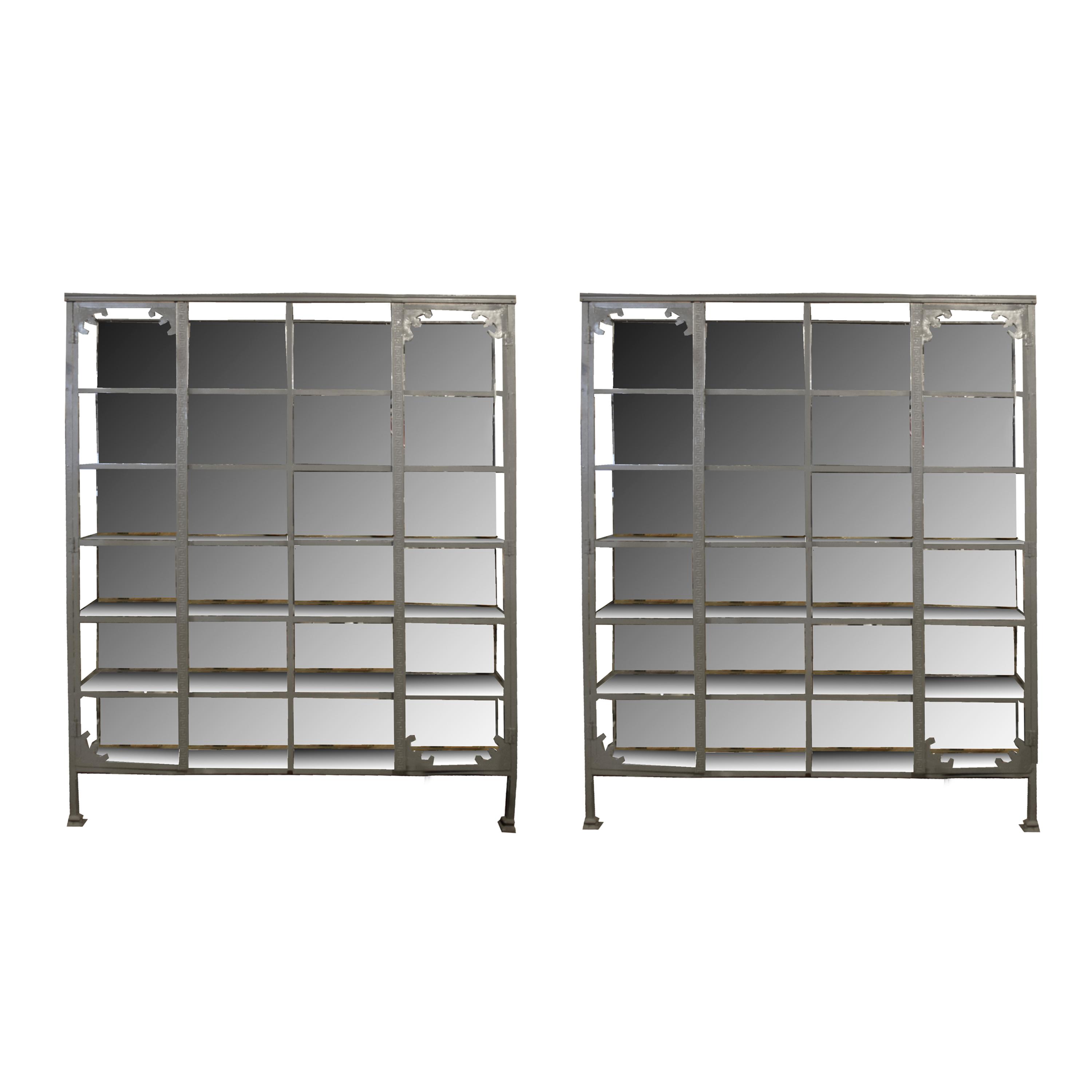 A Pair of Glass and Steel Showcases from the University of Buenos Aires 78.5" W x 15.5" D x 95" H — Argentina, 20th Century