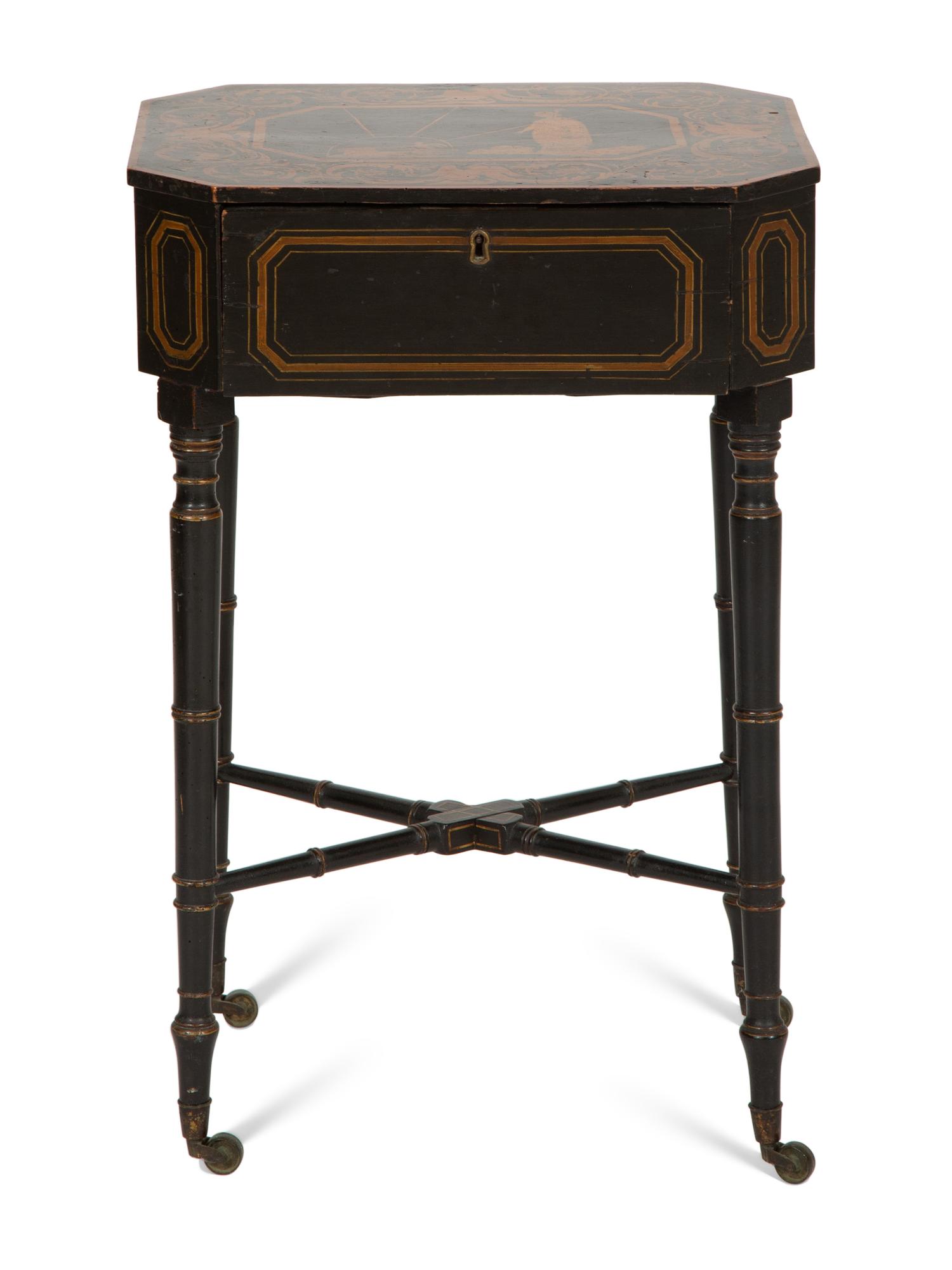 A George III Penwork Side Table
