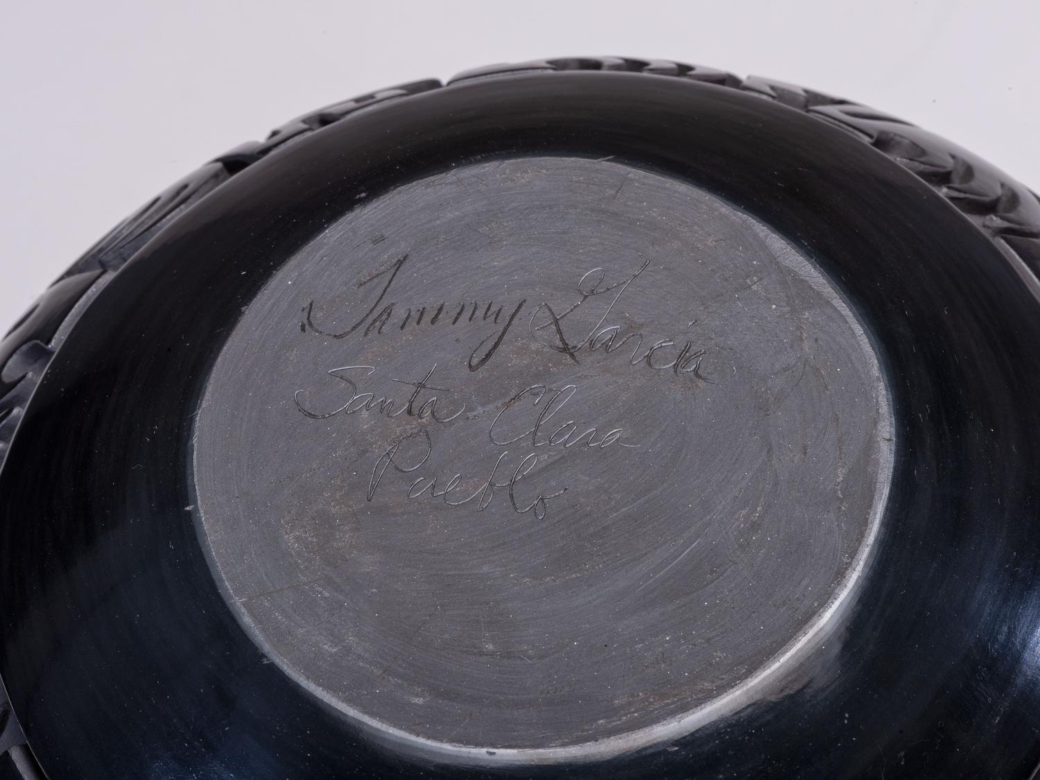 Carved Blackware Pottery Jar