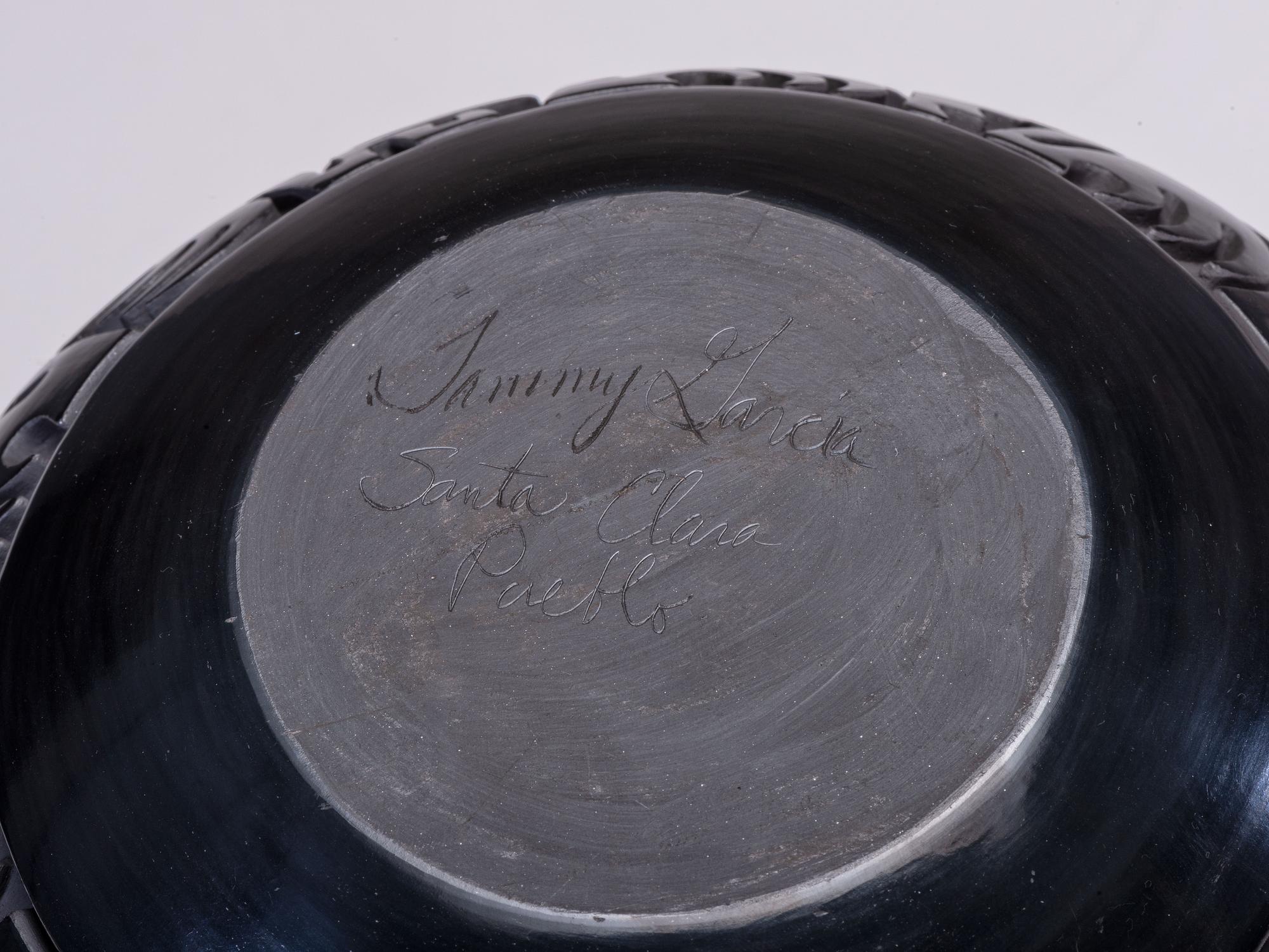 Carved Blackware Pottery Jar