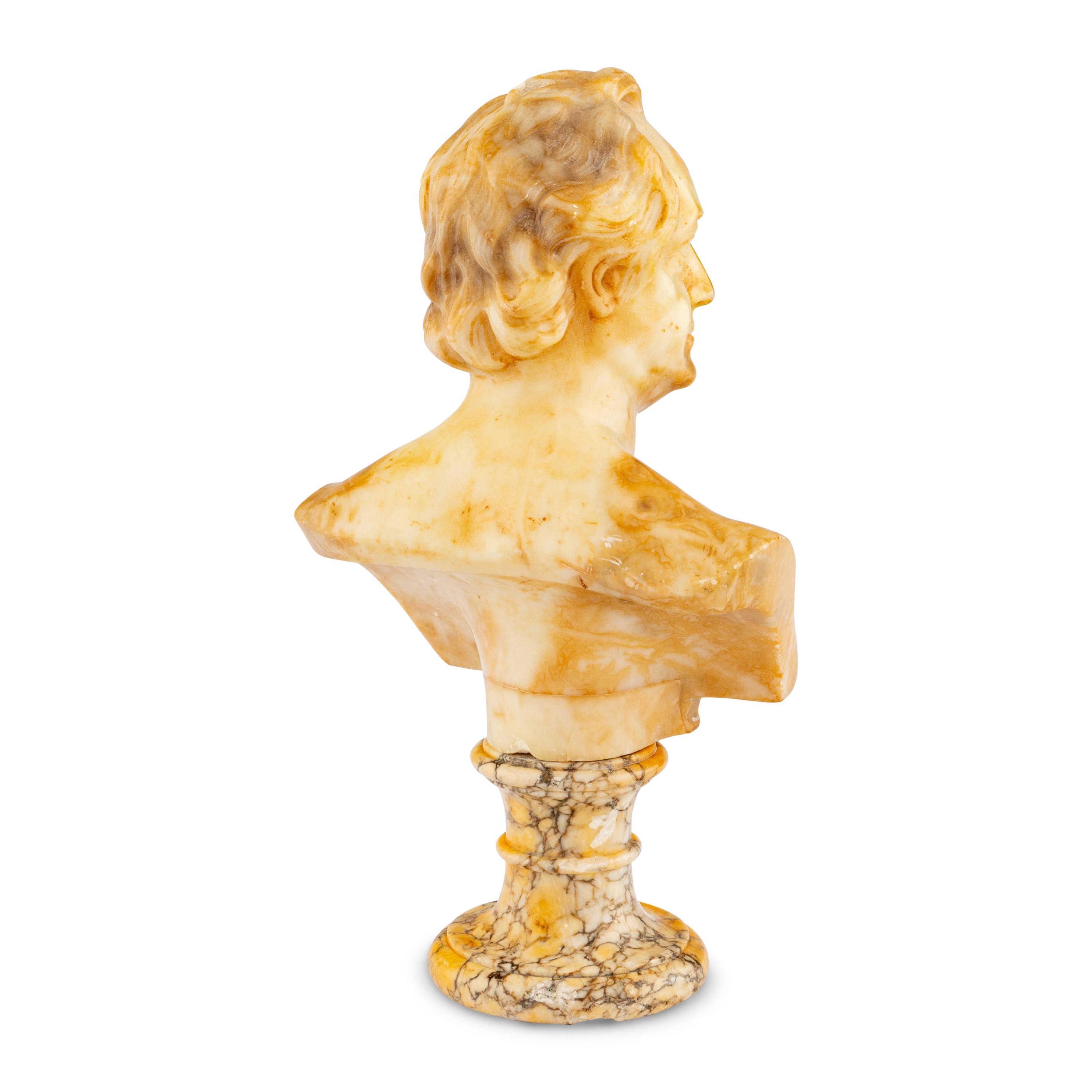 A Carved Marble Bust of Goethe