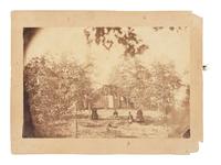 [LINCOLN'S FUNERAL]. A travertine marble fragment from the receiving vault which contained Abraham Lincoln's remains at Oak Ridge Cemetery, Springfield, Illinois, from 4 May to 21 December 1865.