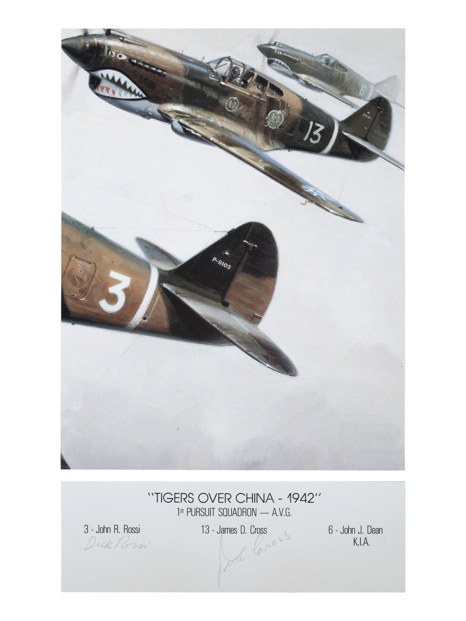 [WWII]. Signatures of pilots of the First American Volunteer Group, the "Flying Tigers."
