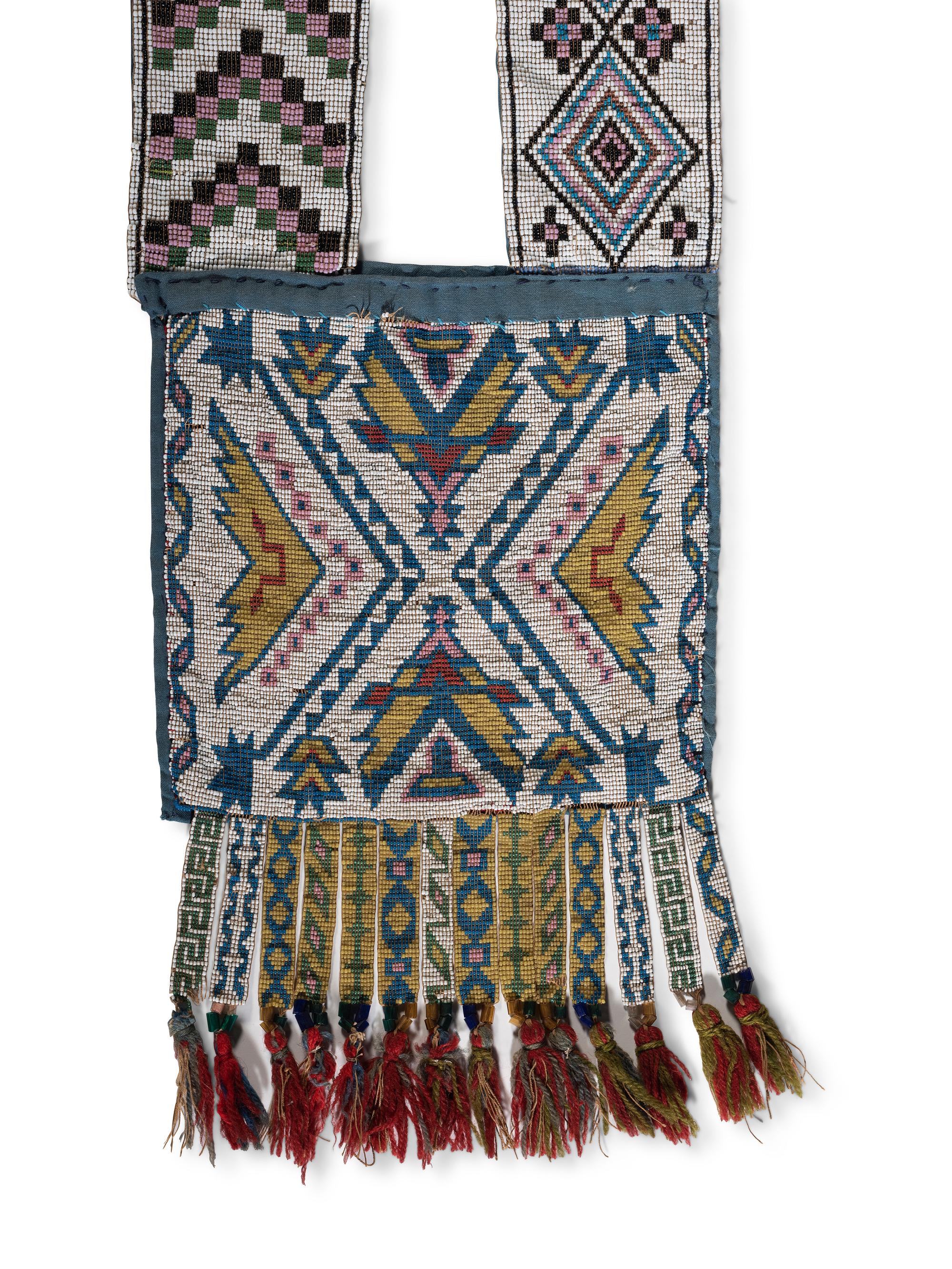 Anishinaabe Child's Loom Beaded Bandolier Bag