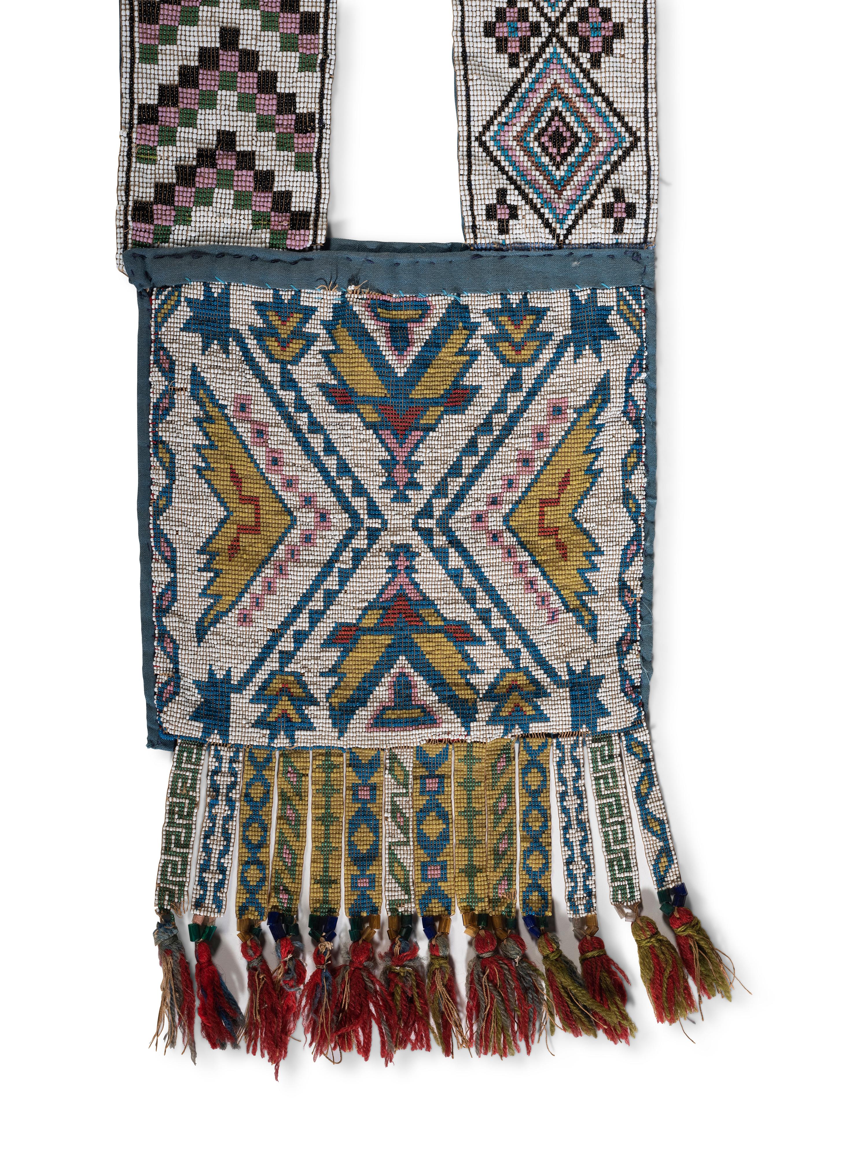 Anishinaabe Child's Loom Beaded Bandolier Bag
