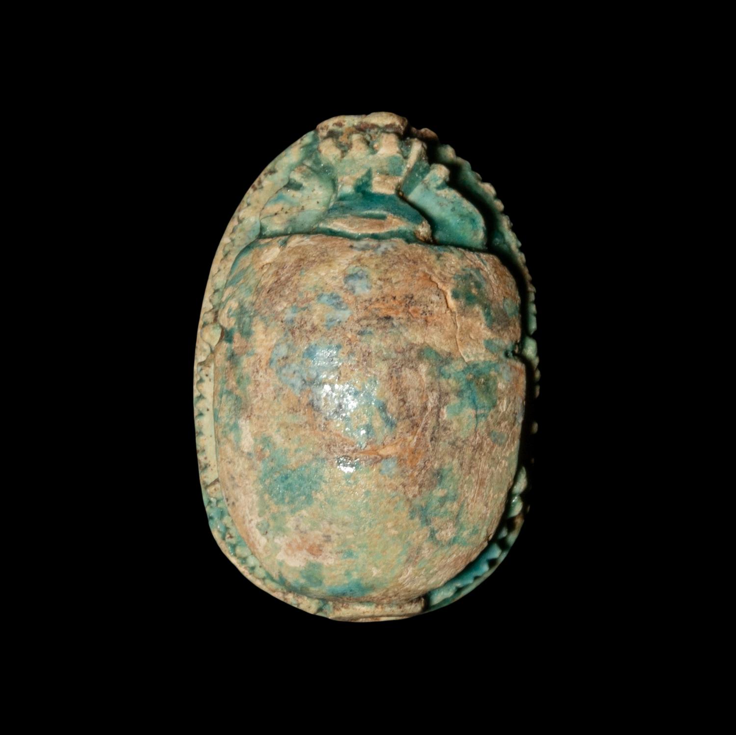 An Egyptian Faience Scarab