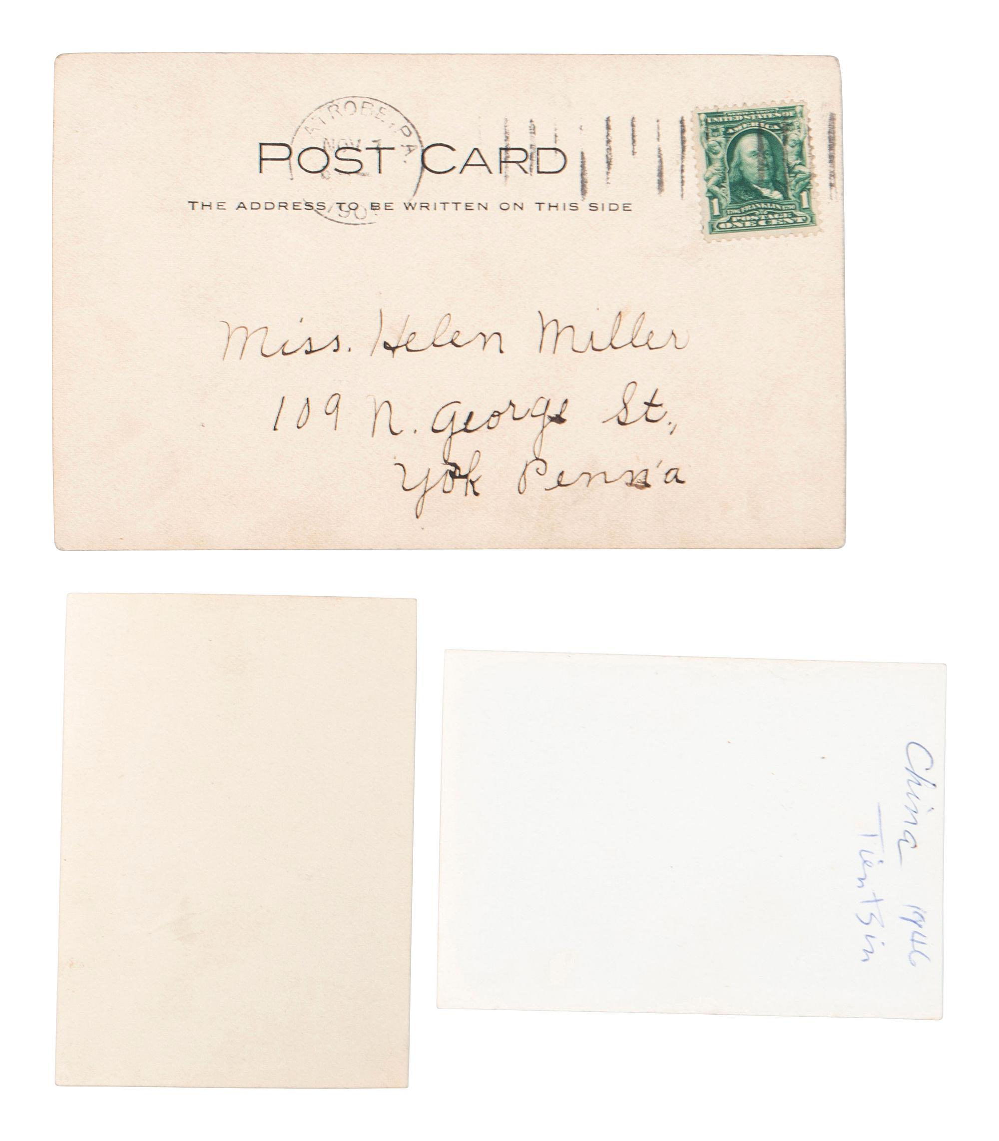 [EARLY PHOTOGRAPHY]. A collection of CDVs, cabinet cards, and real photo postcards, highlighted by a view of Seth Kinman's chair, an occupational view of women at work, views of young men prior to enlisting in the Civil War, and portraiture.