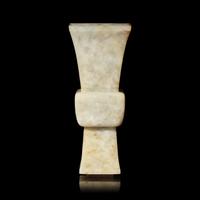 A Chinese Jade Gu Vase, 18th Century 清中期 玉花觚