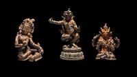 Three Small Nepalese Bronze Figures of Bodhisattva