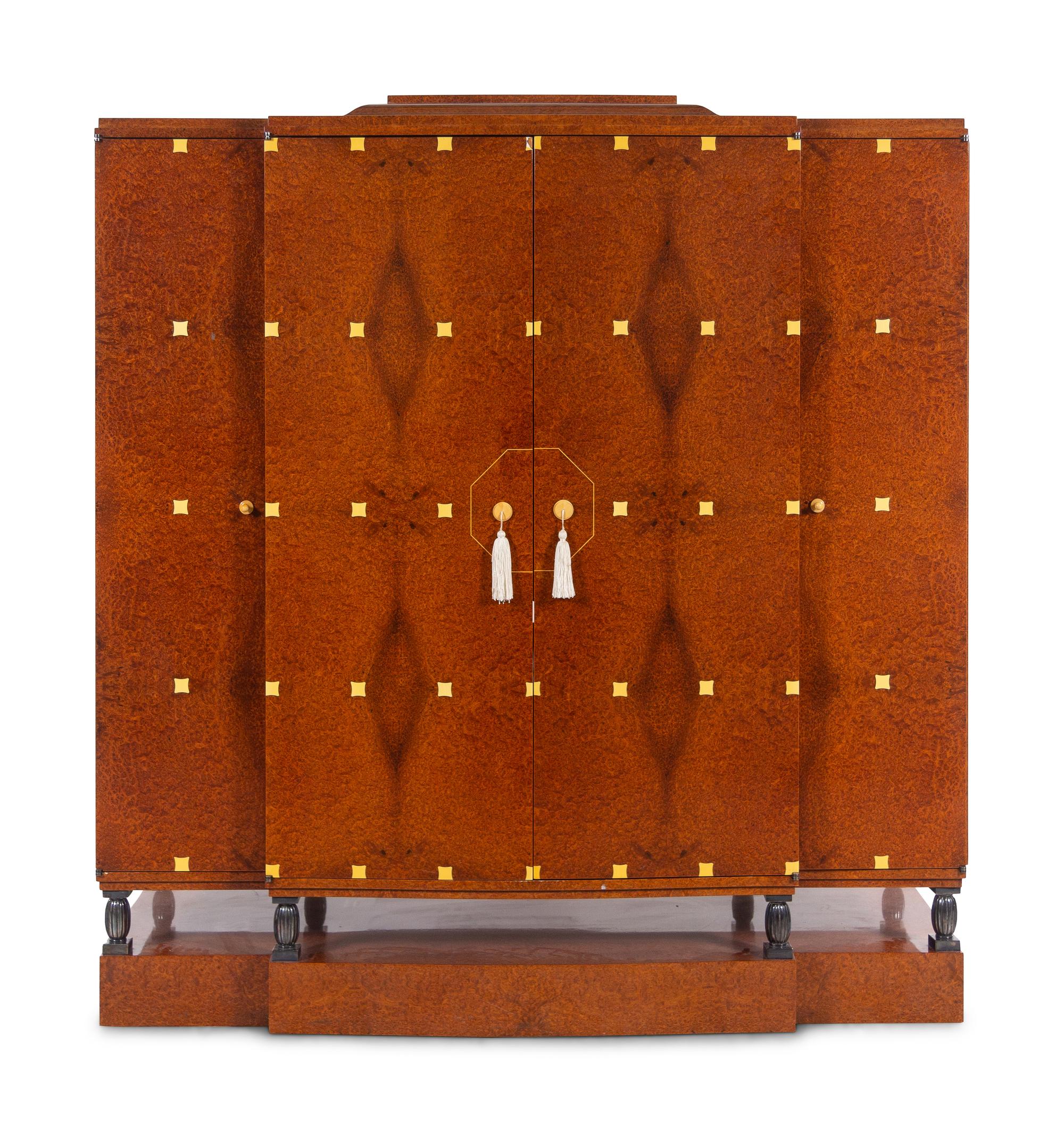 A Frank Pollaro Art Deco Style Rootwood Cabinet